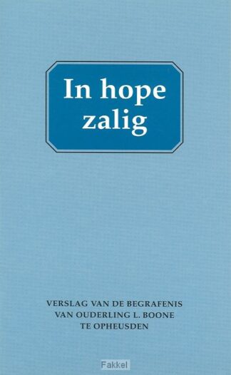 product afbeelding voor: In hope zalig