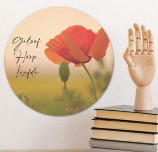 Muurcirkel 'Klaproos - Geloof... 30 cm