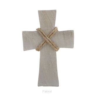 product afbeelding voor: Smal wood cross gray finish