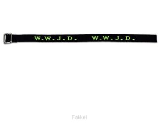 product afbeelding voor: Armband WWJD Zwart/Neon Groen