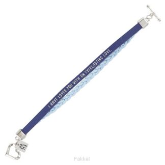 product afbeelding voor: Heart Clasp Bracelet Blue I have loved