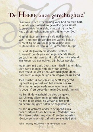product afbeelding voor: Poster A4 de Heere onze gerechtigheid