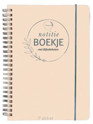 product afbeelding voor: Notitieboekje lichtbeige met bijbeltekst
