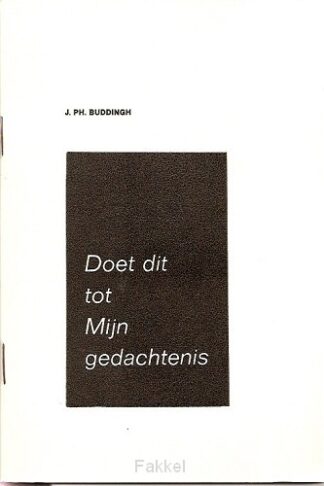 product afbeelding voor: Doet dit tot Mijn gedachtenis