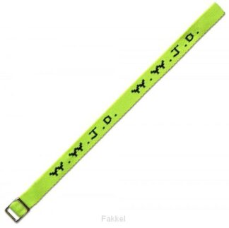 product afbeelding voor: W w j d armbandje geweven neon geel