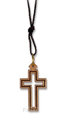 product afbeelding voor: Ketting kruisje olijfhout