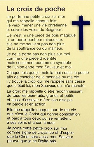 product afbeelding voor: Pocketkruisje frans