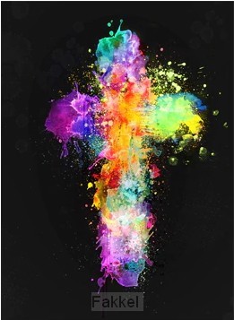 product afbeelding voor: Cross coloured 30x40cm square drill