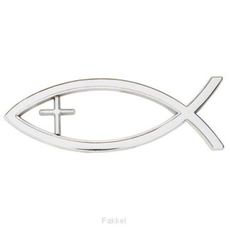 product afbeelding voor: Auto emblem Ichtus Cross Silver