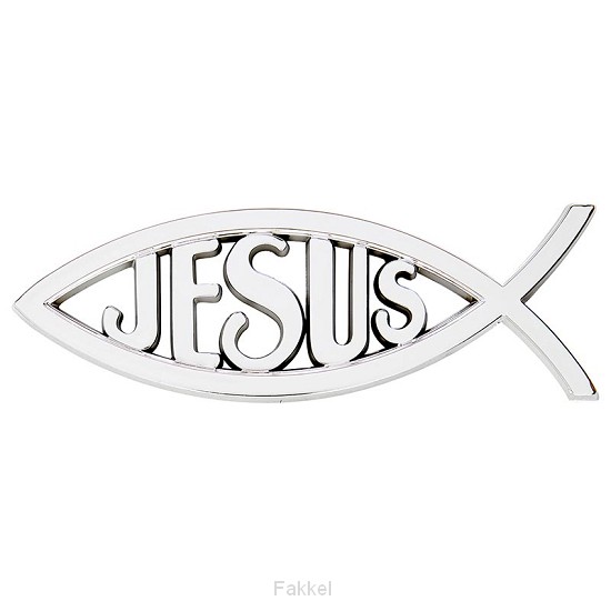 product afbeelding voor: Auto emblem Ichtus Jesus Silver