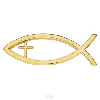 product afbeelding voor: Auto emblem Ichtus Cross Gold