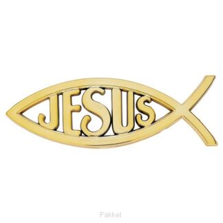 product afbeelding voor: Auto emblem Ichtus Jesus Gold