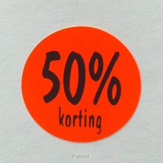 product afbeelding voor: Stickerrol 500 50% korting rond rood