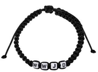 Armband blokjes WWJD zwart