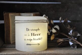 product afbeelding voor: Windlicht M  De vreugde van de Heer is m