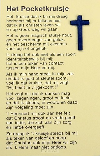 product afbeelding voor: Pocketkruisje nederlands