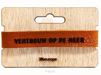 product afbeelding voor: leren armband 'Vertrouw op de Heer'