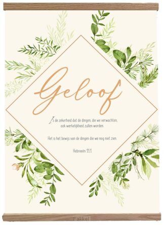 product afbeelding voor: Poster Textiel 40x50cm Geloof Frame