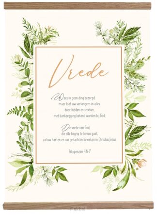 product afbeelding voor: Poster Textiel 40x50cm Vrede Frame