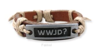 product afbeelding voor: Leather bracelet wwjd