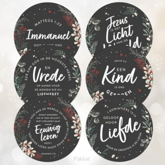 product afbeelding voor: Voordeelpakje 12 kerstkaarten rond serie