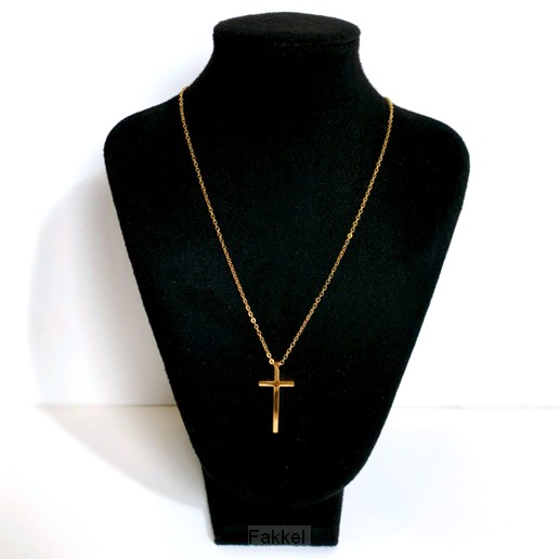 product afbeelding voor: Ketting kruisje 3cm goud