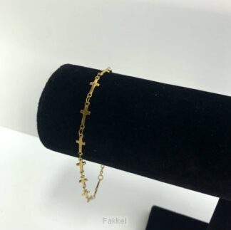 product afbeelding voor: Armband geschakelde kruisjes goud