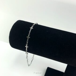 product afbeelding voor: Armband geschakelde kruisjes zilver
