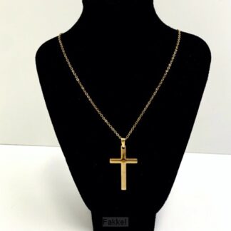 product afbeelding voor: Ketting kruis 4cm goud